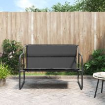 Design In - Banc de jardin,Banquette de jardin à 2 places avec coussin anthracite acier CFW55315
