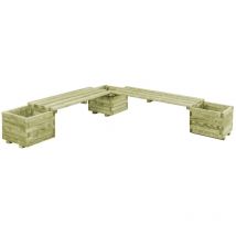 Design In - Banc de jardin,Banquette de jardin à jardin,Banquette de jardinières Bois de pin imprégné CFW85752