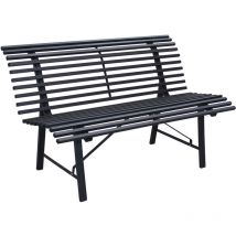Gardeness - Banc de meubles de jardin en métal de Londres 3 Black - Black