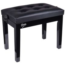 Banc de piano – Noir – Polyuréthane, cuir écologique – Hauteur réglable, 4 pieds – STONELEAF