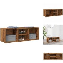Banc de rangement à chaussures vieux bois 105x35x35 cm - Banc De Rangement à Chaussures - Bancs De Rangement à Chaussures - Banc Pour Chaussures