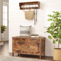 Banc de Rangement, Coffre de Rangement avec Charnières de Sécurité Hoobro EBF75CW01G1
