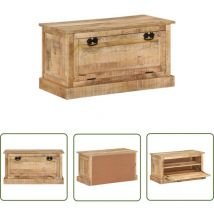 Les Tendances - The Living Store Banc de rangement de chaussures 85x40x45 cm Bois de manguier - Banc Coffre - Banc Rangement Chaussures - Banc Entrée