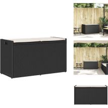 Banc de rangement extérieur coussin noir 100 cm résine tressée - Banc De Rangement Extérieur - Bancs De Rangement Extérieur - Banc De Rangement De