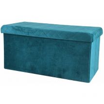 Toilinux - Banc de rangement pliable Kube en velours