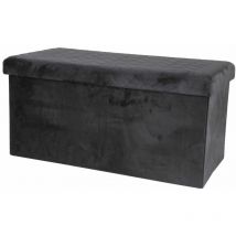 Toilinux - Banc de rangement pliable Kube en velours