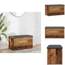 Banc de rangement vieux bois 82x42x45 cm bois d'ingénierie - Banc De Rangement - Bancs De Rangement - Banc - Banc De Couloir