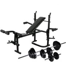 Design In - Banc d'entraînement avec support de poids jeu d'haltères 30,5kg CFW92511