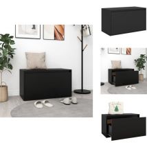 Vidaxl - Banc d'entrée 80x40x45 cm Noir Bois d'ingénierie - Banc Entrée - Banc Coffre - Meuble Rangement - Mobilier Intérieur - Décoration Maison