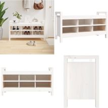 Vidaxl - Banc d'entrée Blanc 110x40x60 cm Bois de pin massif - Banc D'entrée - Banc Coffre - Meuble Rangement - Banc Bois - Banc Design - Home &