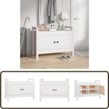Banc d'entrée Blanc 80x40x60 cm Bois de pin massif - Banc D'entrée - Banc Coffre - Meuble D'entrée - Rangement Intérieur - Banc Design