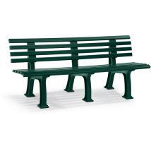 Banc d'extérieur en plastique – 2000 mm – 9 lames PVC – vert mousse RAL 6005 – Jardin piscine