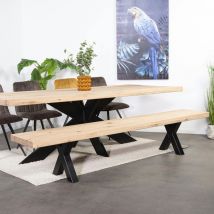 Pier Import - Banc en bois de chêne blanc 240 cm palerme