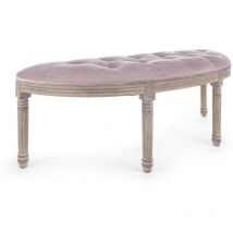 Bizzotto - Banc classique Tilde Woodrose en velours 125x42x48h cm