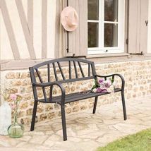 Banc en fer couleur : anthracite 123x53x86cm pour l'extérieur