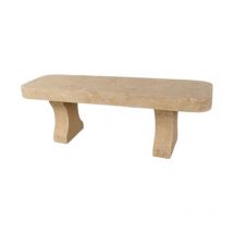 Banc en pierre - Classic Parc - Finition Vieilli - 140 x 40 x 45 - Lanvignes Doré-Jaune Comptoir Des Pierres