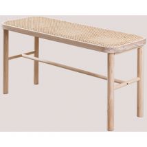 Banc en rotin et bois Riolut Sklum