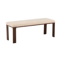 Paris Prix - Banc en Tissu Polaire 'Chester' 120cm Blanc
