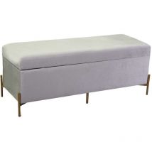 Vacchetti - Banc en velours gris clair cm115x40h45