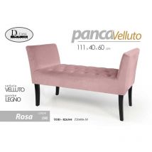 Webmarketpoint - Banc en velours rose avec pieds en bois rétro