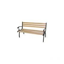 Vette - Banc Fauteuil le'ger en fonte bronze'e avec planches de bois naturel cm.127x53x68h jardin parc terrasse