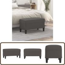 Banc Gris 70x35x41 cm Similicuir - Banc Entrée - Banc Tissu - Banc Moderne - Banc Design - Banc Gris