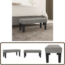 Banc Gris clair 70x30x30 cm Velours - Banc Design - Banc Moderne - Banc Velours - Banc Entrée - Banc Chambre