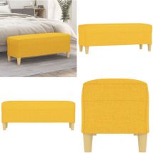 Banc Jaune clair 100x35x41 cm Tissu - Banc Entrée - Banc Design - Banc Moderne - Banc Tissu - Banc Jaune - Home & Living