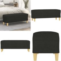 Banc Noir 100x35x41 cm Tissu - Banc Design - Banc Moderne - Banc Entrée - Banc Salle à Manger - Banc Chambre - Home & Living