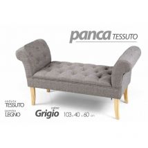Argonauta - Banc rétro en tissu de chevet gris cm 103 x 40 x 60 h