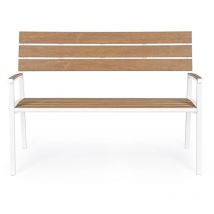 Bizzotto - Banc de jardin blanc Isak - Dimensions: 123 cm x 59 cm x 86 cm