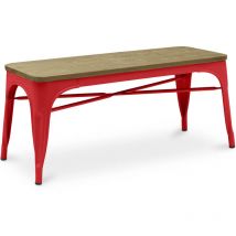Industrial Style - Banc - Design Industriel - Bois et Métal - Stylix Rouge