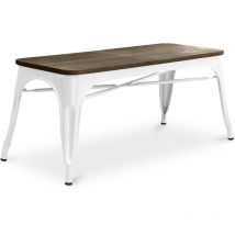 Privatefloor - Banc Design Industriel - Bois et Métal - Stylix Blanc