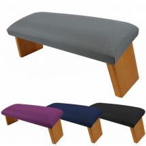 Vivezen - Banc, tabouret de méditation, yoga pliant en bois - Gris