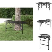Banc tour d'arbre 113 cm Noir Acier - Banc Jardin - Banc Extérieur - Mobilier De Jardin - Chaise De Jardin - Banc Métallique