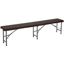 Banc traiteur pliant effet rotin 180x30x43cm 7house