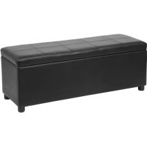 Banco baúl con espacio de almacenamiento sintético negro 119x38x45cm 030001629