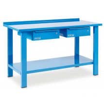 Omcn - banco da lavoro 1,5mt metallo 2 cassetti professionale