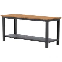 Sogi - Banco da lavoro X3N112L - 2 m - piano in legno - grigio antracite