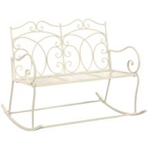 Abcrital - Furniture Limited - Banco de jardín metal blanco envejecido 104