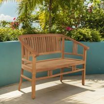 Banco de jardín de teca maciza 120 cm Ector