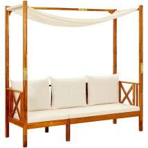 Tang - Banco de jardín muebles de exterior terraza con toldo madera maciza de acacia 020011343