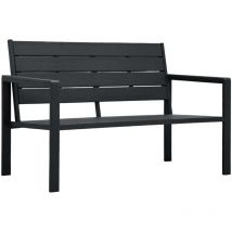 Er-siice - Banco de jardín Muebles de exterior para terraza terraza 120 cm negro hdpe aspecto madera 020011206