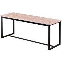Banco de madera con estructura de metal negro colección daryl. Estilo industrial.