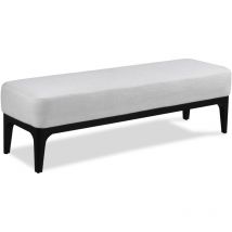 Parumm - Banco de Pie de Cama Descalzador Tapizado Delft Pärumm Gris Perla 153x46x46 cm