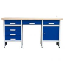 U.fa - Banco en modelo profesional, 6 cajónes, 1 puerta, bandeja de trabajo