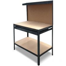 Catter House - tabli de Travail Cargo Advance 120x60x155 cm en Acier Galvanisé et mdf avec Tiroir et 25 Pièces Incluses