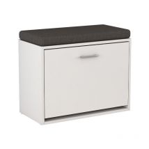 Banco para zapatos Georg, Blanco, 60 x 49.5 cm con estante, Vicco