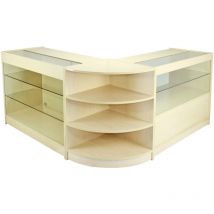 Monster-shop - MonsterShop - Set Jupiter con 3 Banconi da Negozio e Reception con Finitura in Acero Laminato