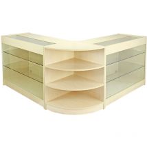 Monster-shop - MonsterShop - Set Pulsar con 3 Banconi da Negozio e Reception con Finitura in Acero Laminato